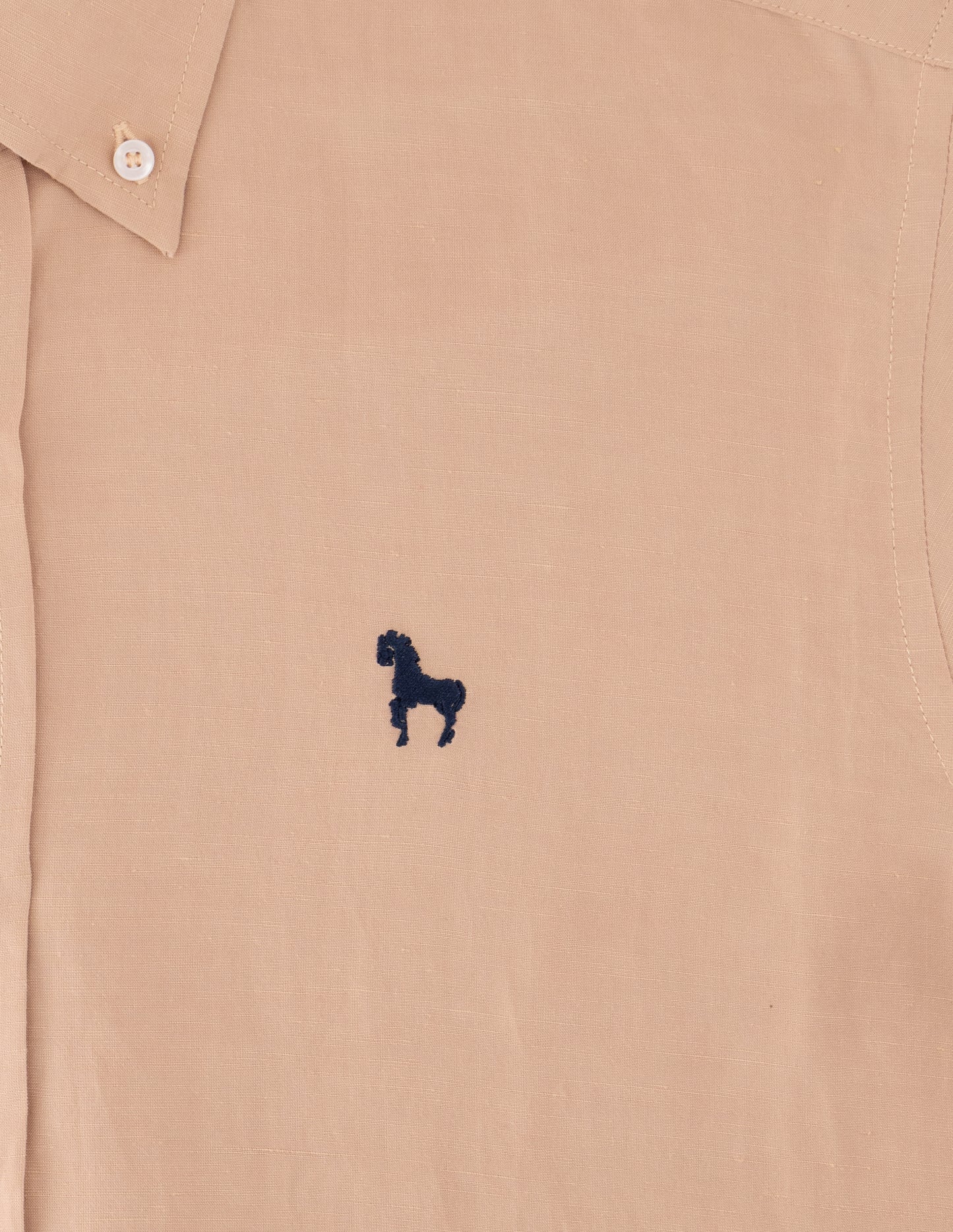 MALE LINEN POLO SHIRT - PEACH
