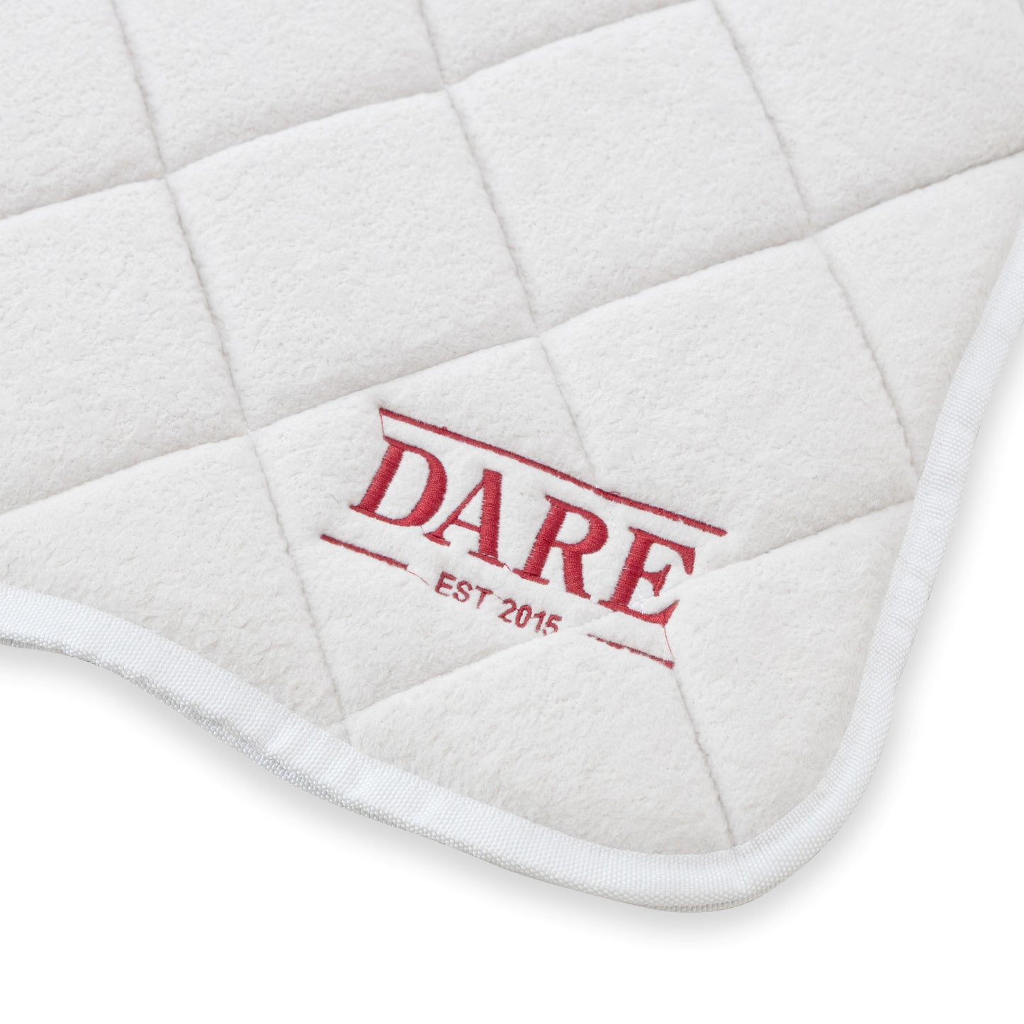 SADDLE PAD & EAR BONNET SET - WHITE with Red Logo
