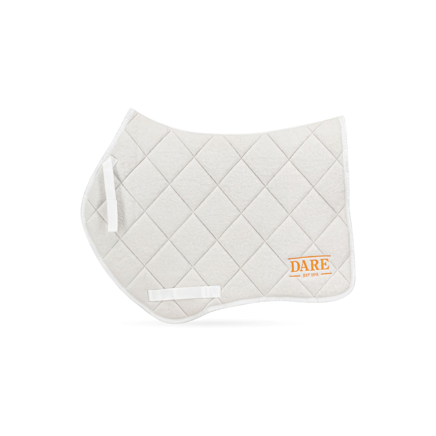 SADDLE PAD & EAR BONNET SET - WHITE with Orange Logo