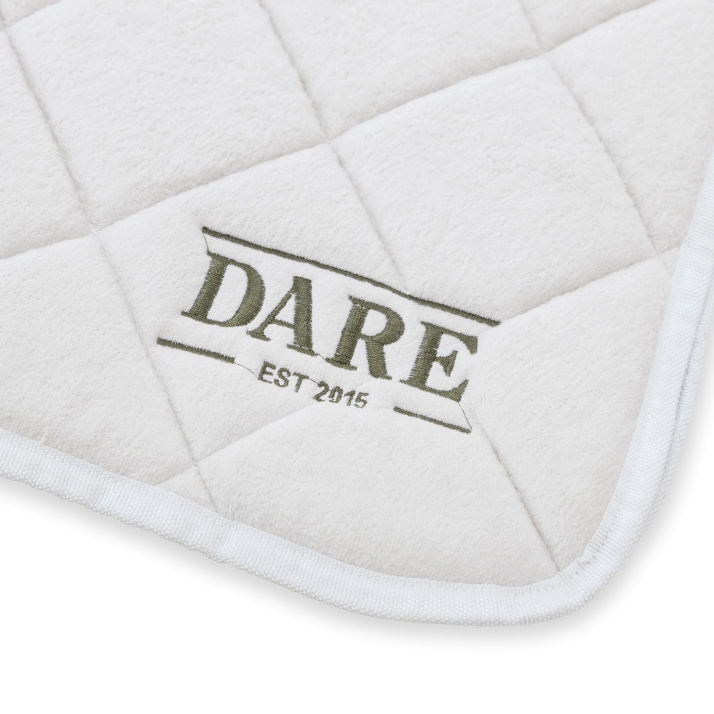 SADDLE PAD & EAR BONNET SET - WHITE with Green Logo