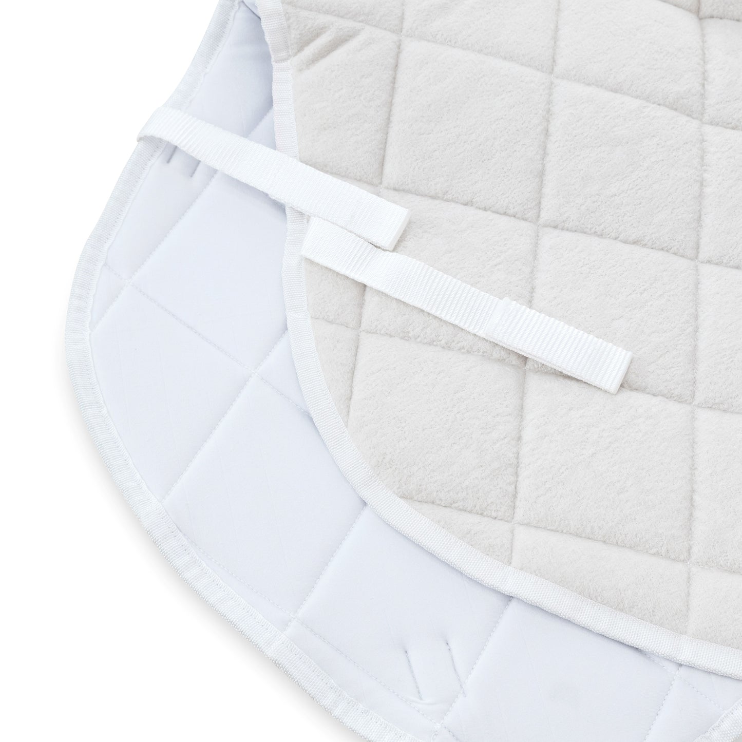 SADDLE PAD & EAR BONNET SET - WHITE with Green Logo