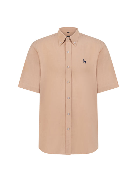MALE LINEN POLO SHIRT - PEACH