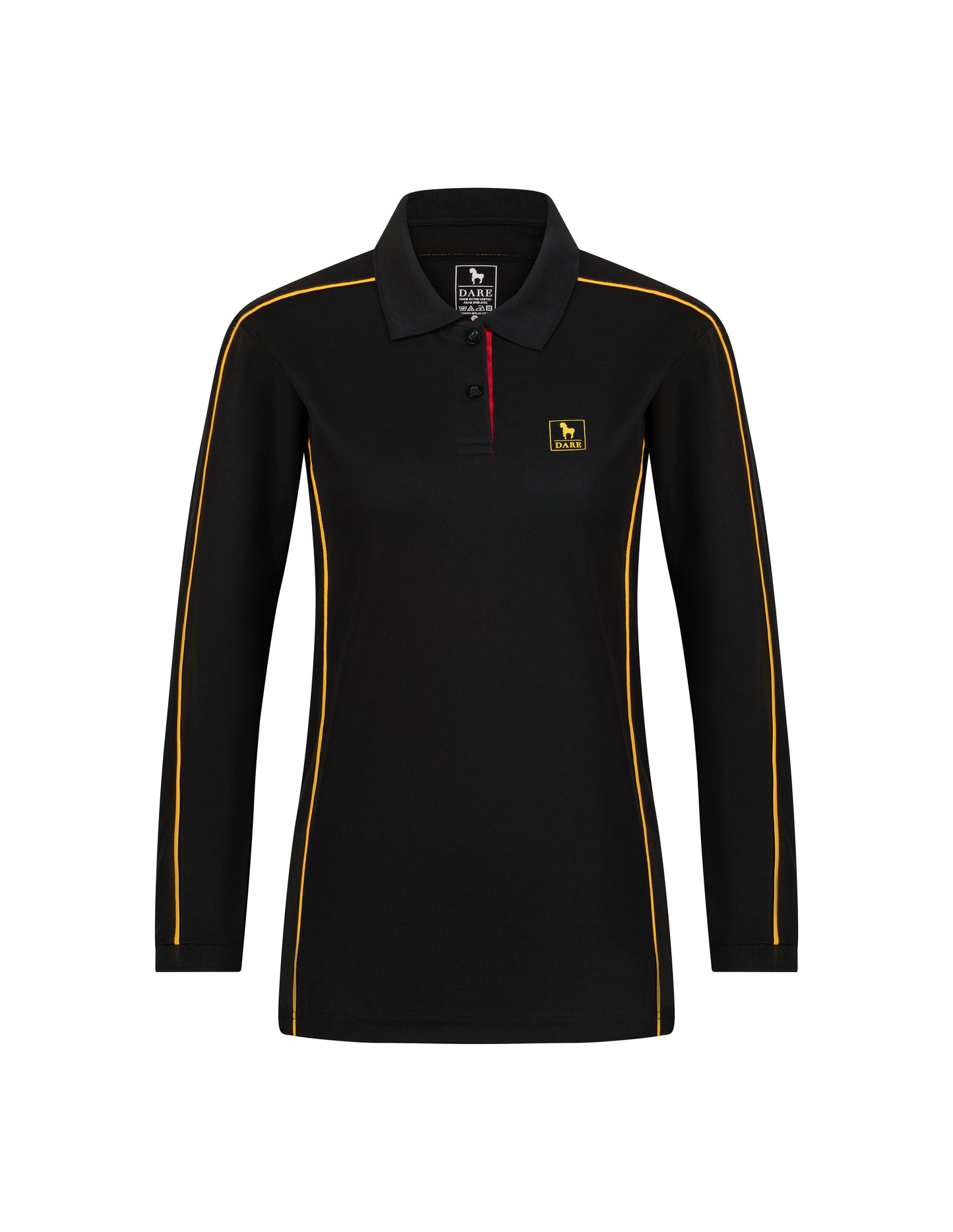 FEMALE POLO SHIRT BLACK/GOLD