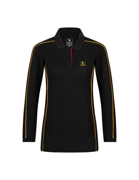 FEMALE POLO SHIRT BLACK/GOLD