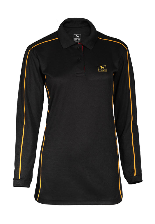 FEMALE POLO SHIRT BLACK/GOLD